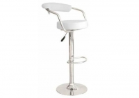 Bar Stool, White Leather