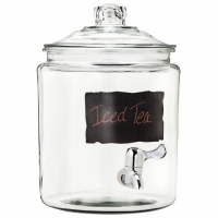 Beverage Dispenser, Glass with Chalkboard  (2 Gallon)