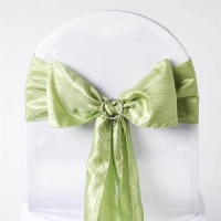 Sash, Taffeta Crinkle Apple Green  6''x108''