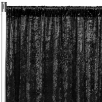 Pipe & Drape Accessories, Black Premium Crushed Velvet Drape Panel 12'H 5'W