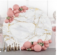Grey Gold Marble Round Backdrop