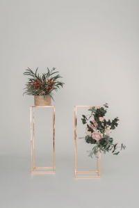 Metal Flower Floor Vase Column