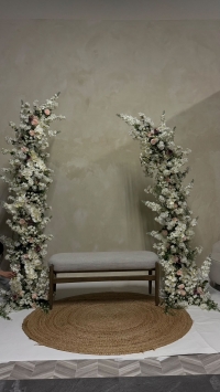 Metal Flower Arch with Artificial Flower Swag
