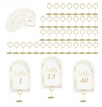 Table Numbers 1-40 (White/Gold)