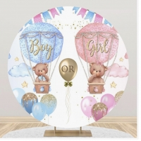 Bear Gender Reveal Round Backdrop